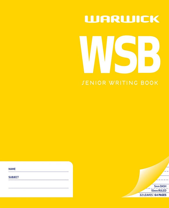 WSB SENIOR WRITING BOOK - 10MM RULED/5MM DASH
