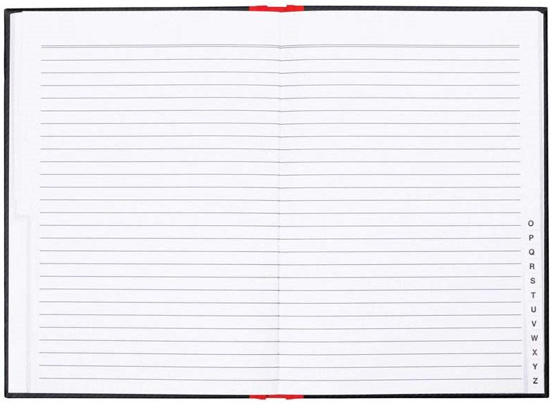 MILFORD A6 INDEX NOTEBOOK BLACK & RED