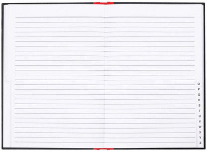 MILFORD A6 INDEX NOTEBOOK BLACK & RED