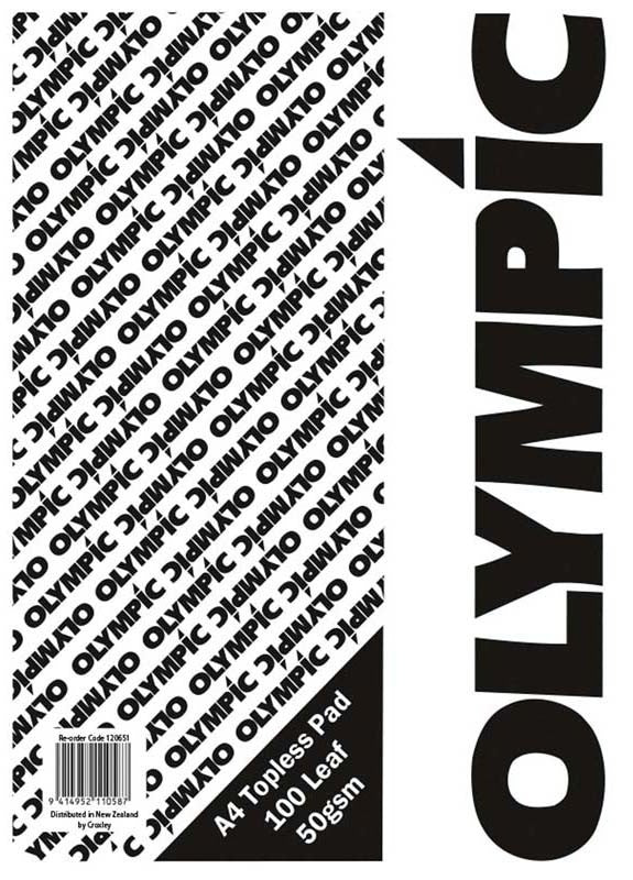 OLYMPIC A4 TOPLESS PAD 100 LEAF