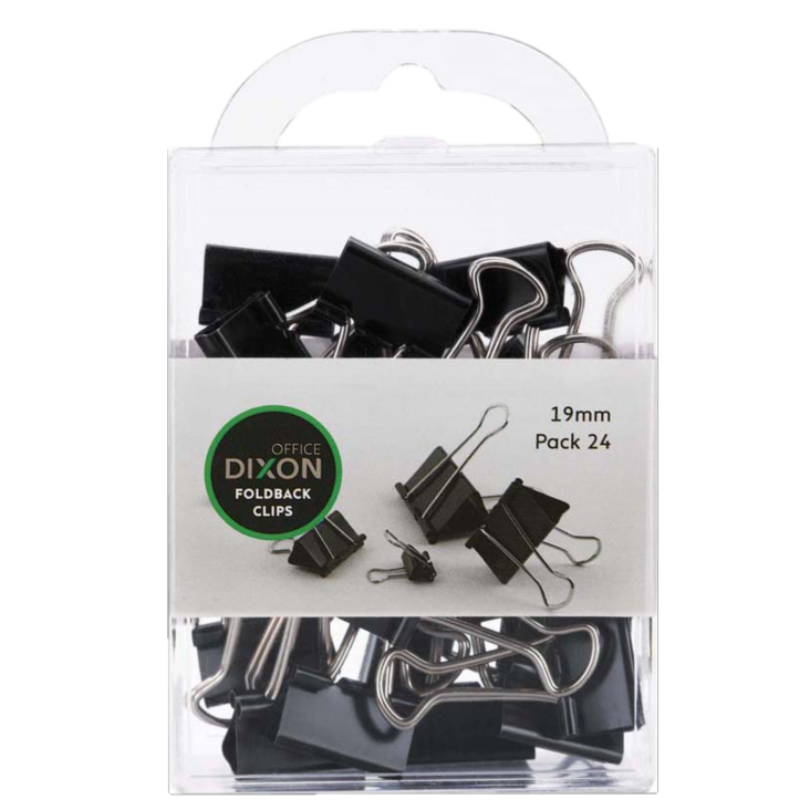 DIXON 19MM FOLDBACK CLIPS PACK 24