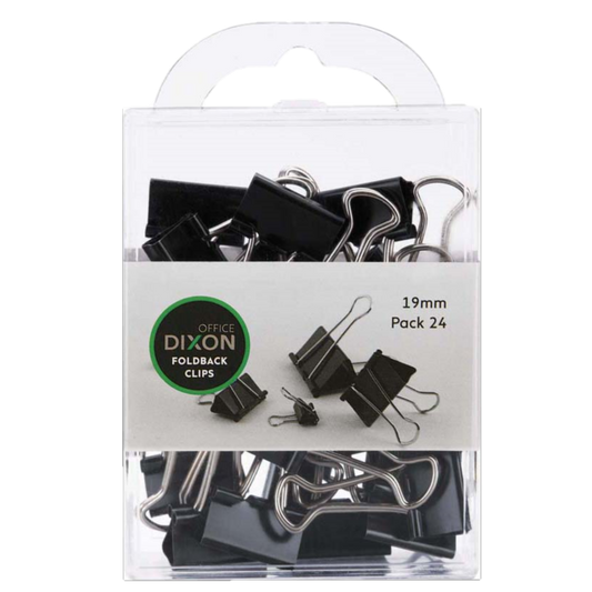 DIXON 19MM FOLDBACK CLIPS PACK 24