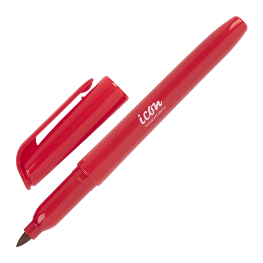 ICON FINE PERMANENT MARKER PEN RED