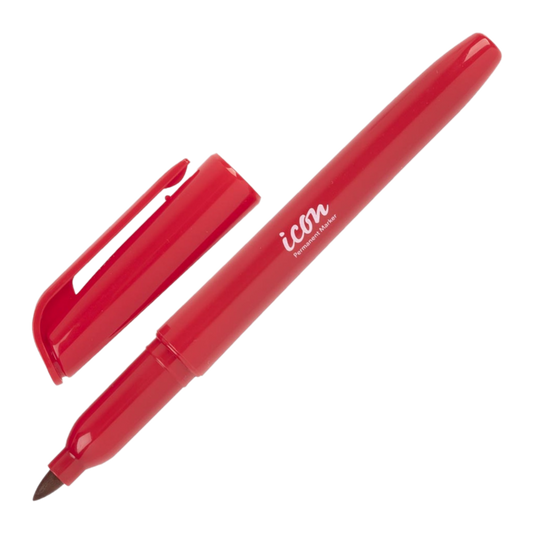 ICON FINE PERMANENT MARKER PEN RED