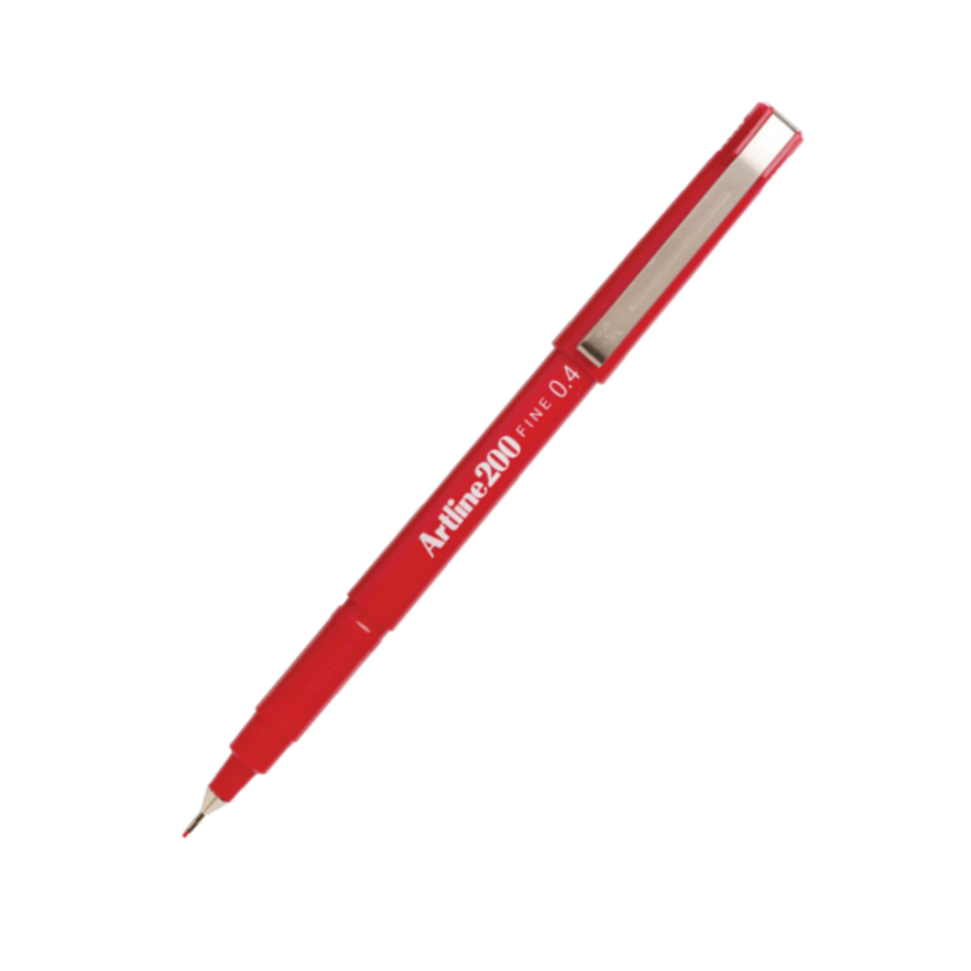 ARTLINE 200 0.4MM RED FINELINER PEN