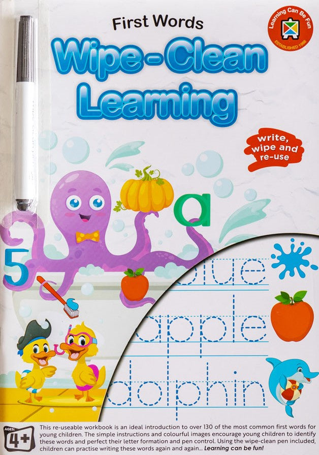 LCBF FIRST WORDS WIPE-CLEAN LEARNING BOOK WITH MARKER