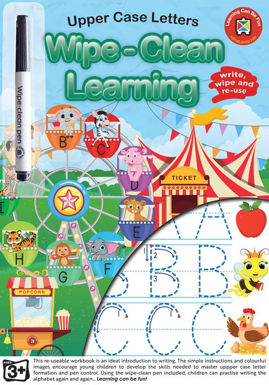 LCBF UPPER CASE LETTERS WIPE-CLEAN LEARNING BOOK