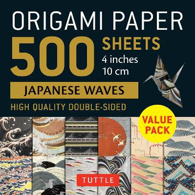 500 SHEETS JAPANESE WAVES 10CM ORIGAMI PAPER