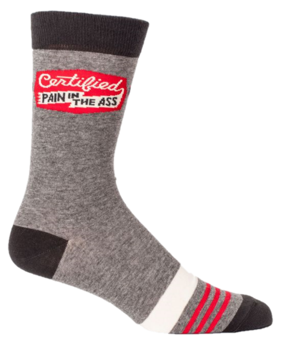CERTIFIED PAIN IN THE ASS MENS CREW SOCKS