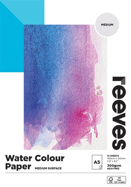 REEVES A5 WATERCOLOUR PAD 300GSM