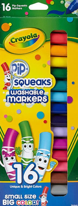 CRAYOLA PIPSQUEAKS WASHABLE MARKERS 16 PACK