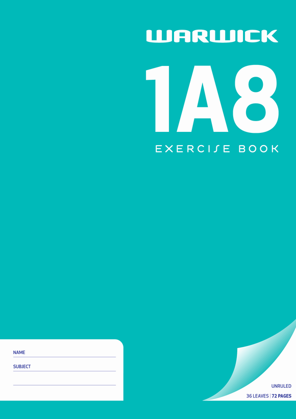 1A8 EXERCISE BOOK - UNRULED