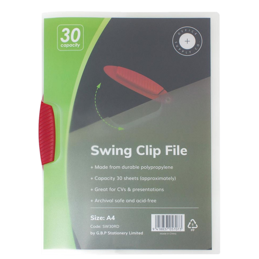 OSC A4 SWINGCLIP FILE RED