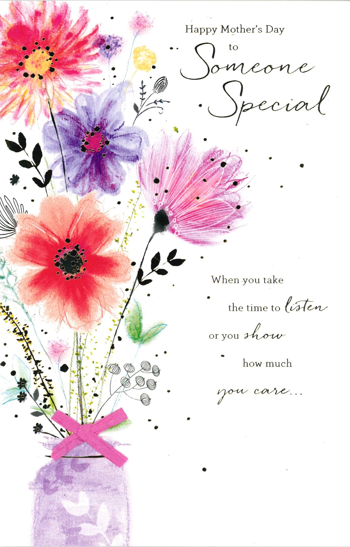 MOTHERS DAY CARD SOMEONE SPECIAL FLORAL VASE