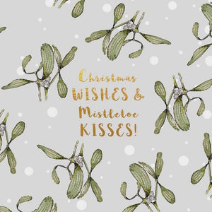 CHRISTMAS CARD MISTLETOE KISSES