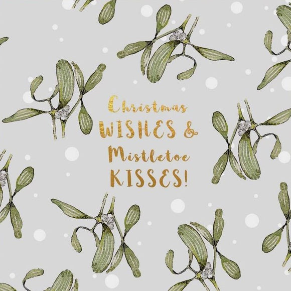 CHRISTMAS CARD MISTLETOE KISSES