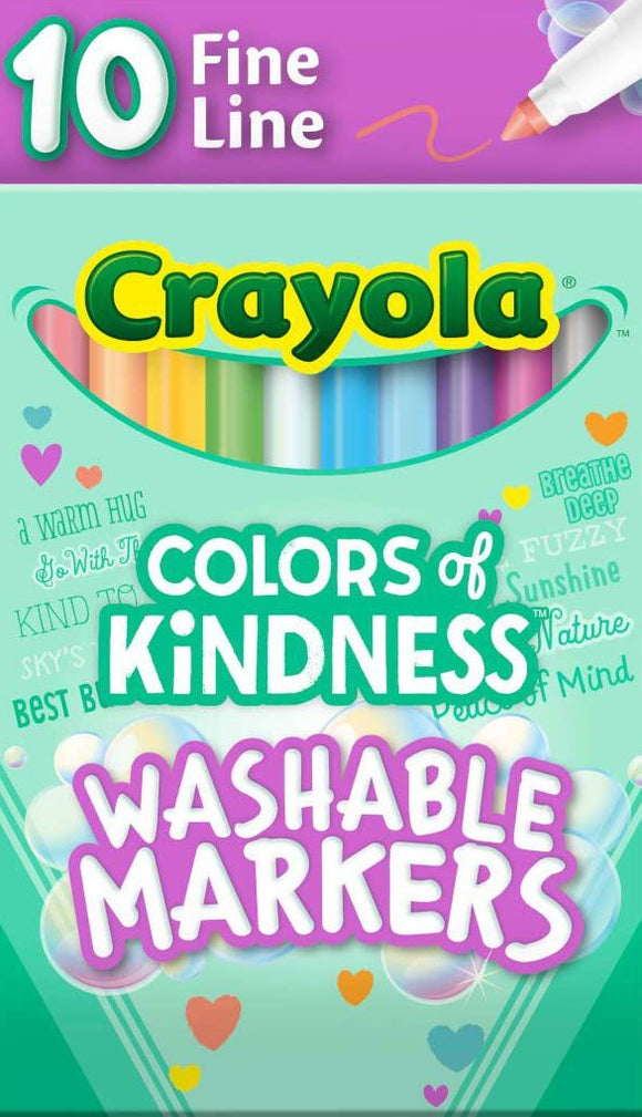 CRAYOLA COLOURS OF KINDNESS WASHABLE MARKERS 10 PACK