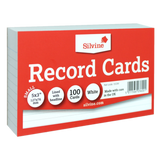 SILVINE RECORD CARDS 5"X3" RULED WHITE