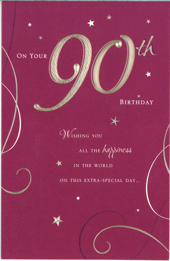 BIRTHDAY CARD 90TH ALL THE HAPPINESS