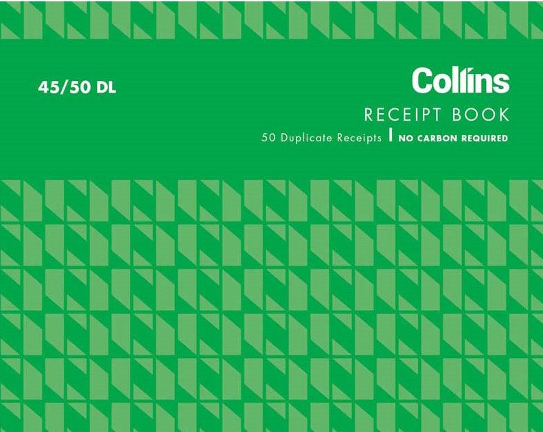 45/50DL 50 DUPLICATE RECEIPT BOOK - NO CARBON REQUIRED