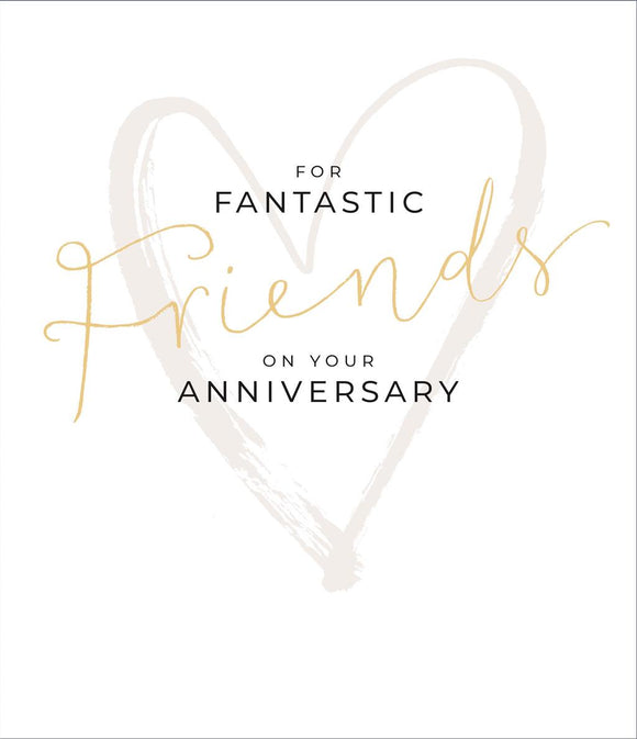 ANNIVERSARY CARD FRIENDS HEART & CALLIGRAPHY