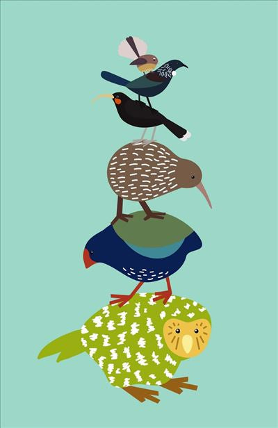 BLANK CARD NZ BIRD STACK