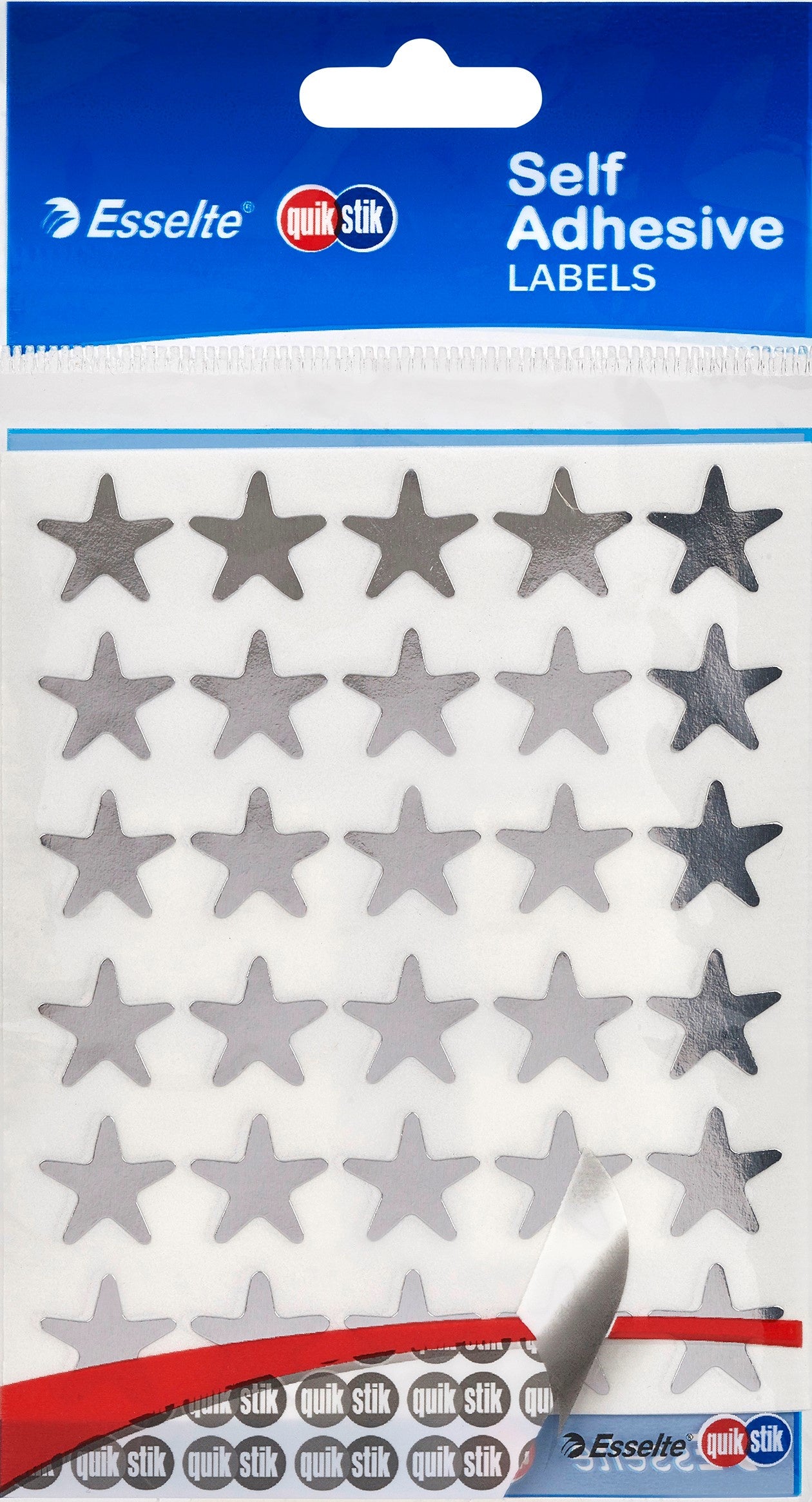 SELF-ADHESIVE SILVER STARS PACK 150