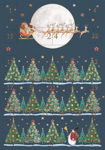 CHRISTMAS CARD ADVENT CALENDAR SANTA IN SKY