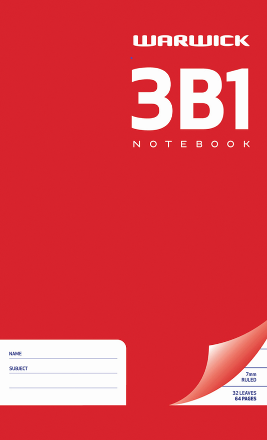 3B1 NOTEBOOK - 7MM RULED