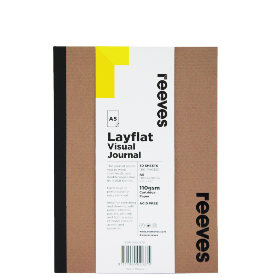 REEVES A5 LAYFLAT VISUAL JOURNAL KRAFT