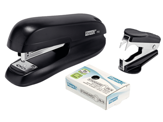 RAPID F6 BLACK STAPLER VALUE PACK