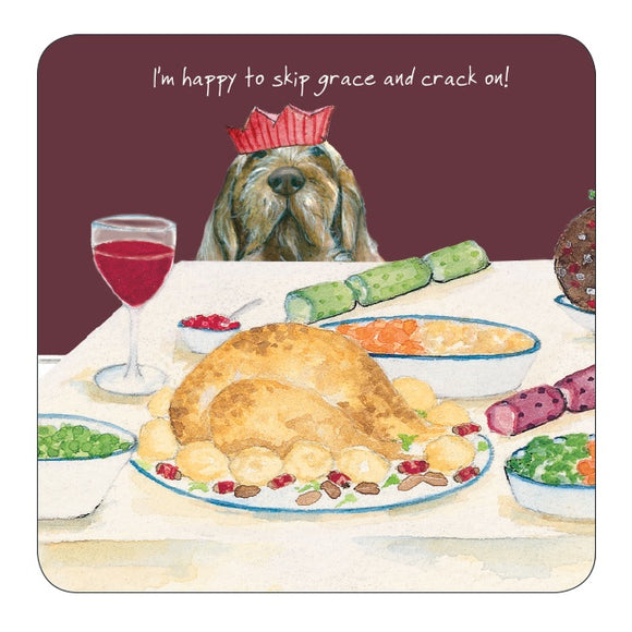 LITTLE DOG LAUGHED CHRISTMAS COASTER - GRACE