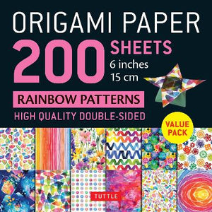 ORIGAMI PAPER 200 SHEETS RAINBOW PATTERNS 15CM