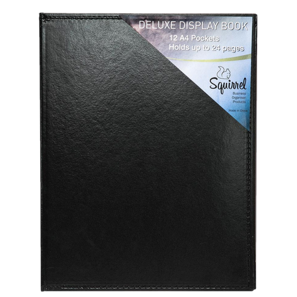 DELUXE LEATHERETTE 12 POCKET DISPLAY BOOK