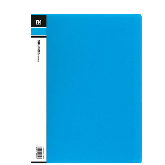 FM VIVID ICE BLUE A4 20 POCKET DISPLAY BOOK