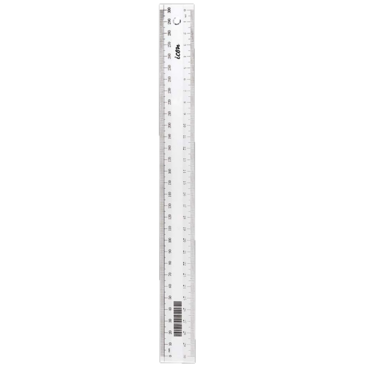 ICON CLEAR 30CM NARROW RULER