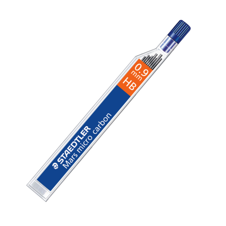 MARS HB 0.9MM MICRO CARBON PENCIL LEADS TUBE OF 12