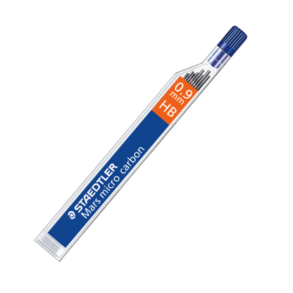 MARS HB 0.9MM MICRO CARBON PENCIL LEADS TUBE OF 12
