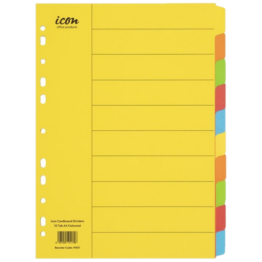 ICON 10-TAB CARDBOARD DIVIDERS
