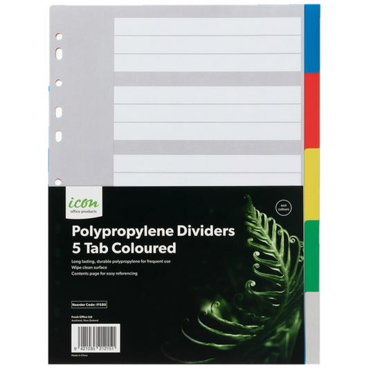 ICON 5-TAB POLYPROP DIVIDERS