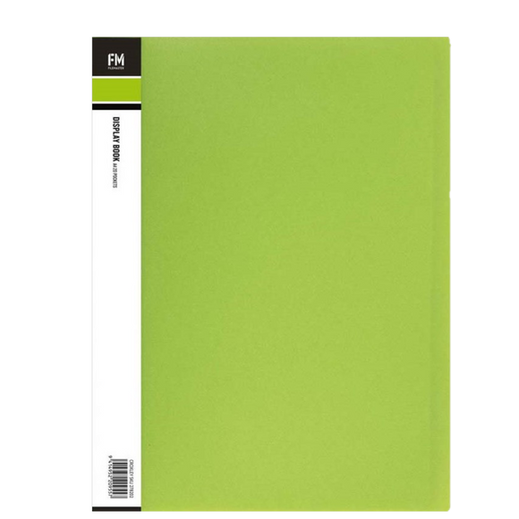 FM VIVID LIME GREEN A4 20 POCKET DISPLAY BOOK