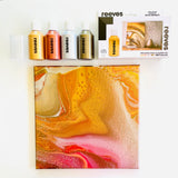 REEVES ACRYLIC PAINT POURING SET METALLIC COLOURS