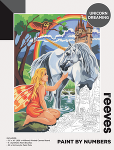 REEVES PAINT-BY-NUMBERS 12"X16" UNICORN DREAMING
