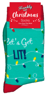 LET'S GET LIT FRANKLY FUNNY CHRISTMAS SOCKS
