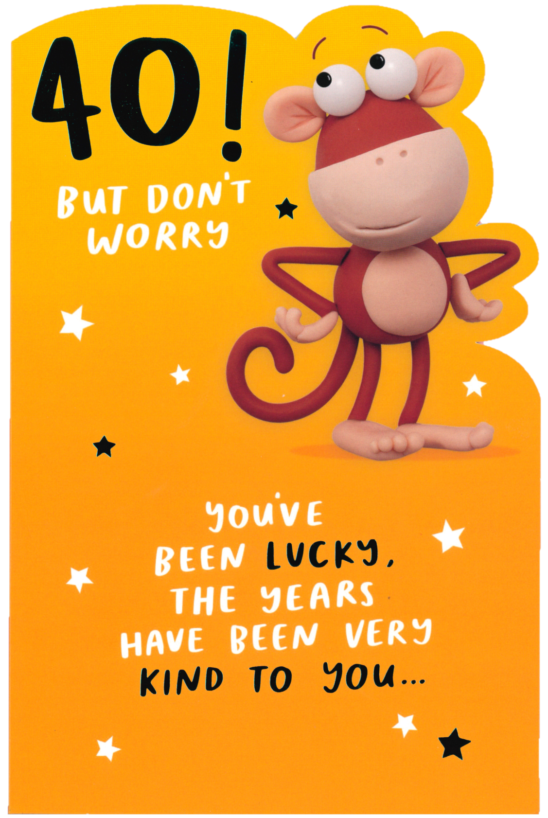 BIRTHDAY CARD 40TH BIRTHDAY MONKEY