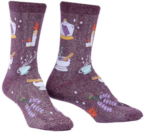 LOTIONS AND POTIONS WOMENS CREW SOCKS
