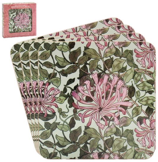 WILLIAM MORRIS HONEYSUCKLE 4 SET COASTERS