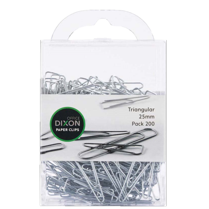 DIXON 25MM TRIANGULAR PAPER CLIPS PACK 200