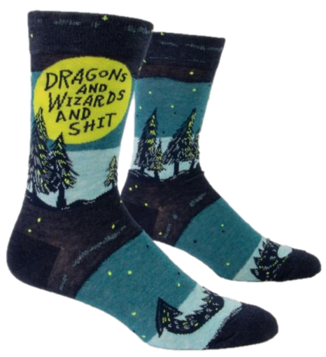 DRAGONS AND WIZARDS AND SH*T MENS CREW SOCKS