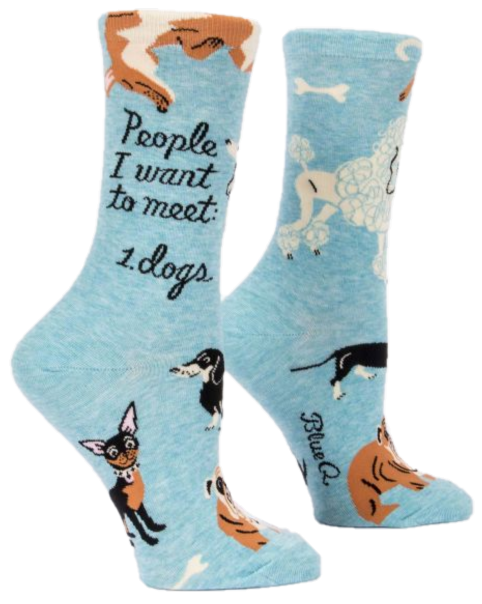 PEOPLE I WANT TO MEET: DOGS WOMENS CREW SOCKS